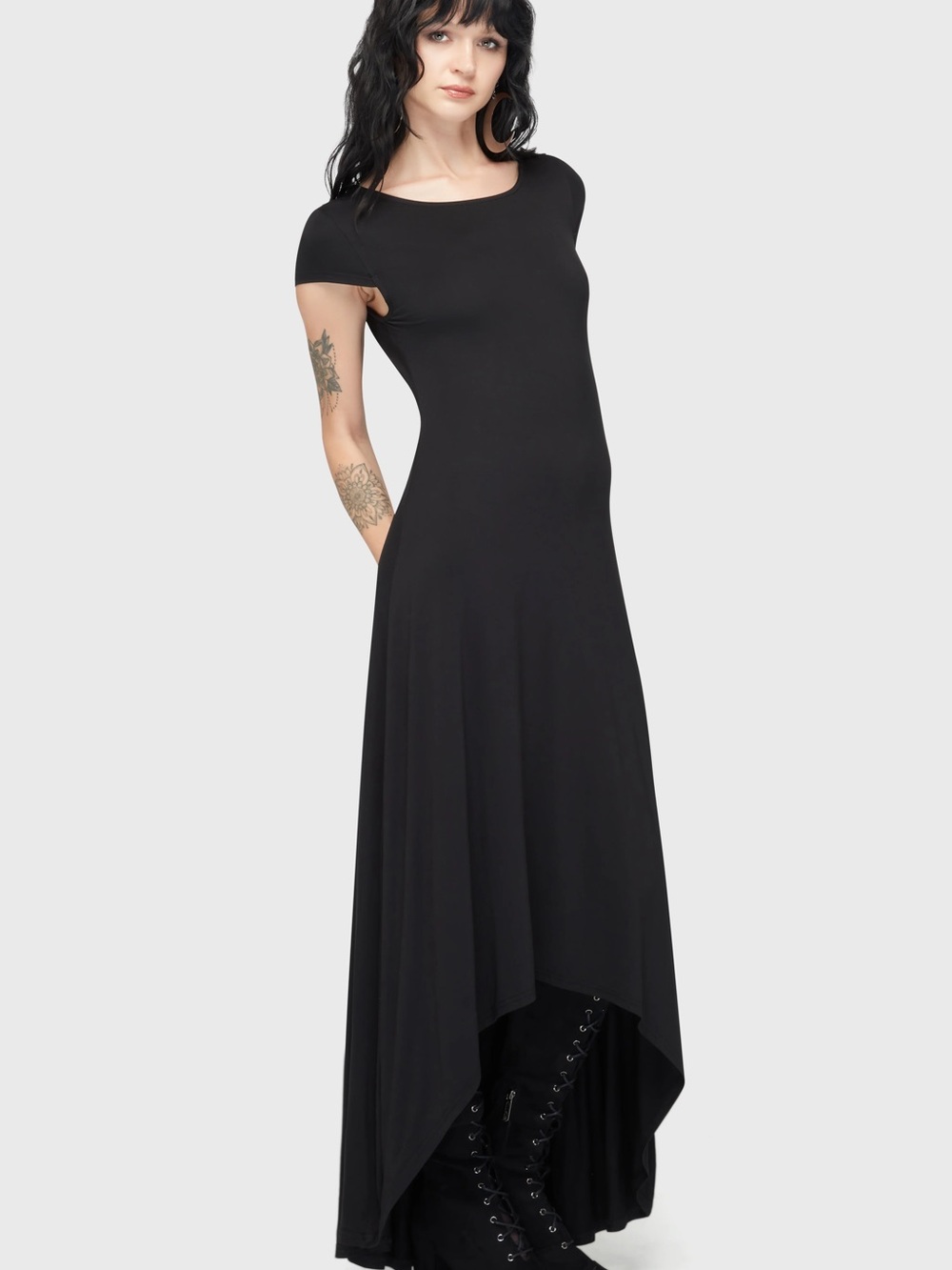 Killstar Black High-Low Maxi Dress - Picture 1 of 3